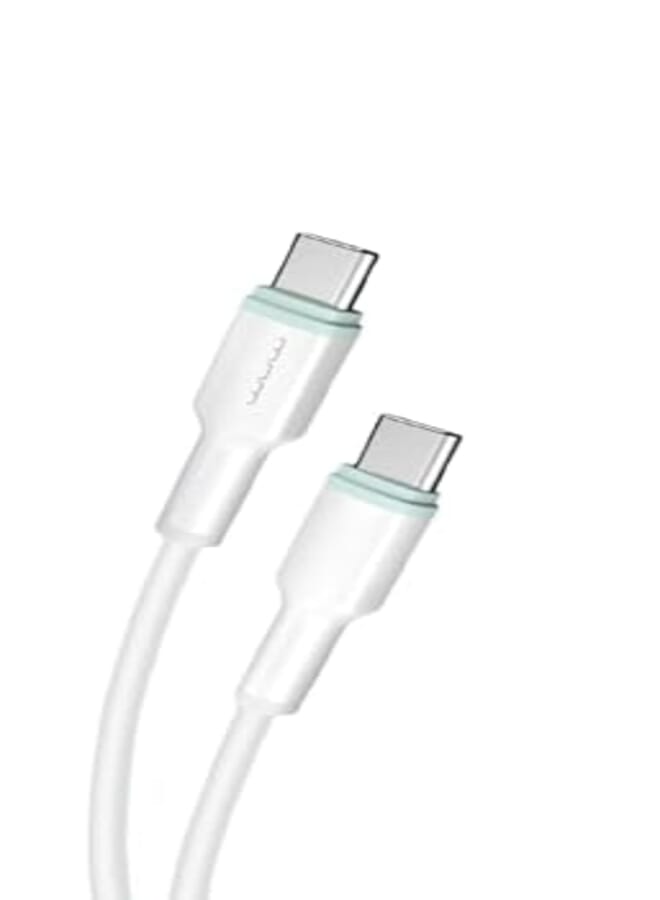 WUW X205 Type-C to Type-C Data Cable, 65W Fast Charging, 1 Meter Length, White